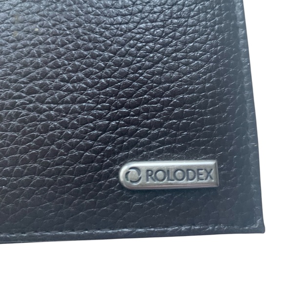 ROLODEX Brown Business Card Organizer Holds 96 Cards Imitation Leather Office - Picture 2 of 10